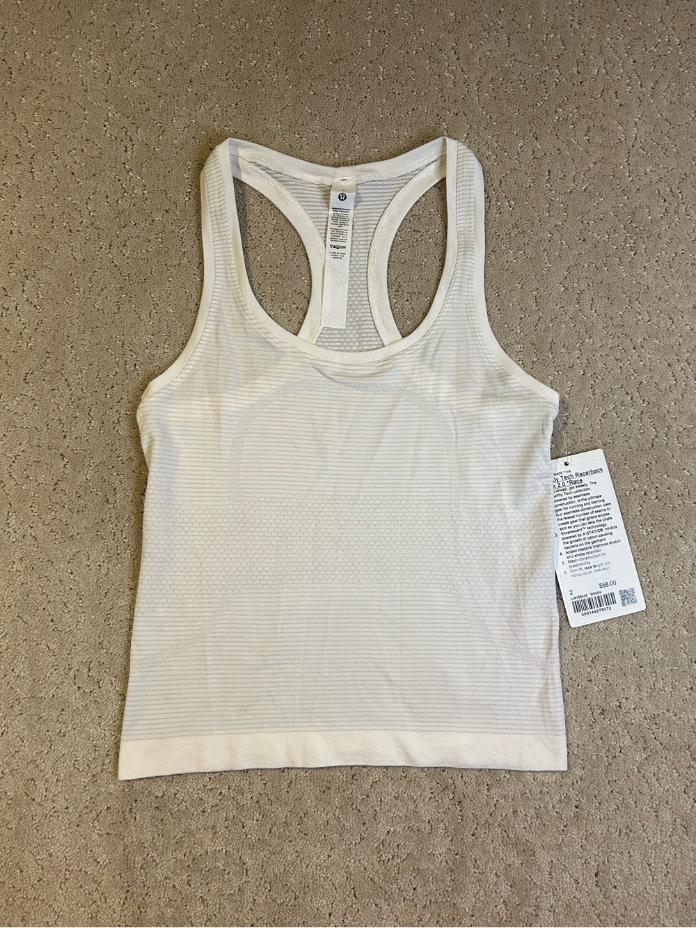 NWT Lululemon Swiftly Tech Racerback Tank 2.0 *Race Length Women’s Size 2 WHWH